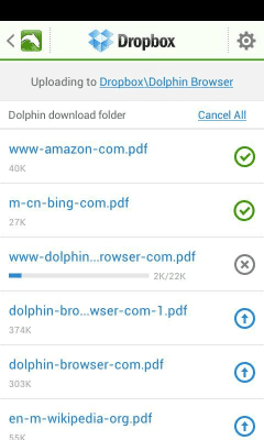 Screenshot of the application Dolphin: Dropbox Add-on - #1