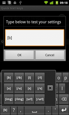 Screenshot of the application OLD - BBCodes for AnySoftKeyboard - #2