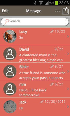 Screenshot of the application Messaging+ 6/7 Emoji Plugin - #5