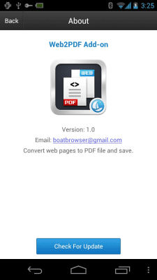 Screenshot of the application Boat Web2PDF Add-on - #3