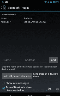 Screenshot of the application Delayed Lock Bluetooth Plugin - #1