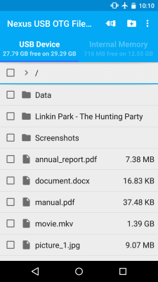 Screenshot of the application USB OTG File Manager Trial - #2