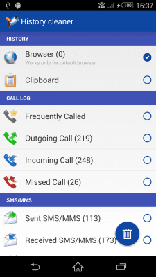Screenshot of the application History Cleaner - #5