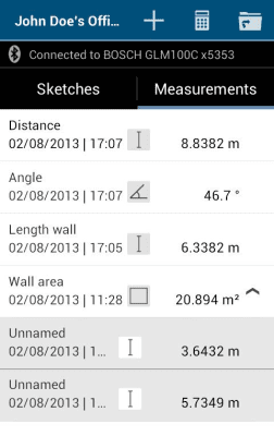 Screenshot of the application Bosch GLM measure&document - #3