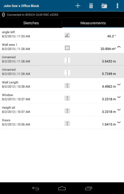 Screenshot of the application Bosch GLM measure&document - #8