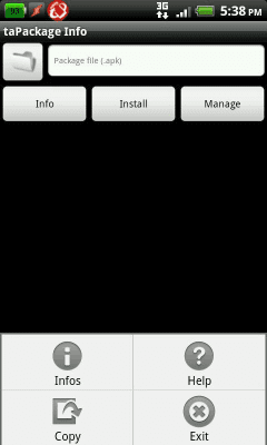 Screenshot of the application taPackageInfo - #1