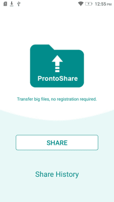 Screenshot of the application ProntoShare - #1