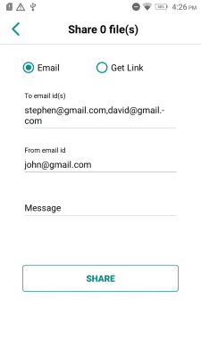 Screenshot of the application ProntoShare - #4