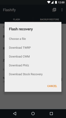 Screenshot of the application Flashify (for root users) - #2