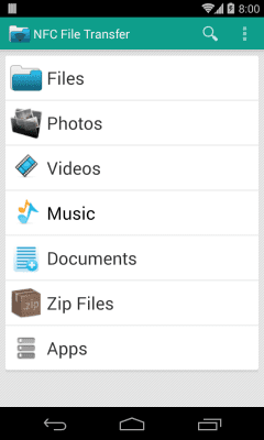 Screenshot of the application NFC File Transfer - #1