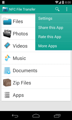 Screenshot of the application NFC File Transfer - #2