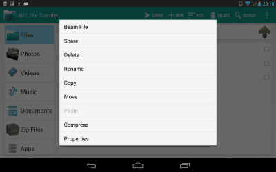Screenshot of the application NFC File Transfer - #18