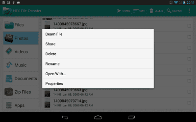 Screenshot of the application NFC File Transfer - #19