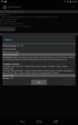 Screenshot of the application PhotoSorter - #3
