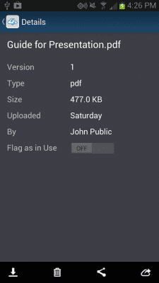 Screenshot of the application iManage Share - #3