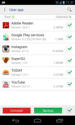 Screenshot of the application User app uninstaller - #1