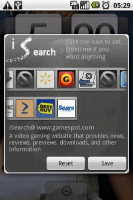 Screenshot of the application iSearch widget free - #2
