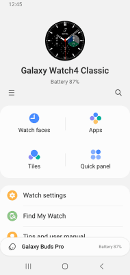 Screenshot of the application Galaxy Wearable (Samsung Gear) - #1