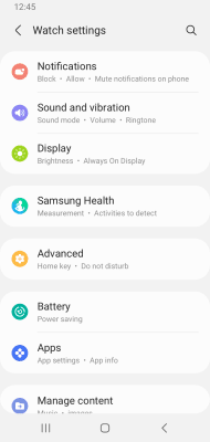 Screenshot of the application Galaxy Wearable (Samsung Gear) - #5