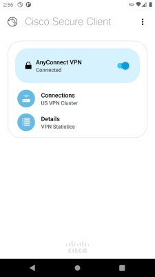 Screenshot of the application Cisco Secure Client-AnyConnect - #1