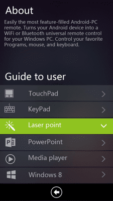 Screenshot of the application Acer Remote - #8