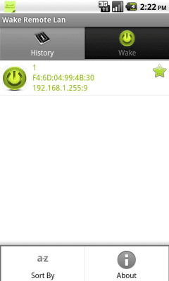 Screenshot of the application Wake Remote Lan - #3