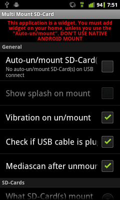 Screenshot of the application Multi Mount SD-Card Lite - #3