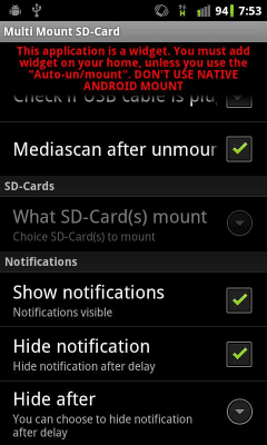 Screenshot of the application Multi Mount SD-Card Lite - #4