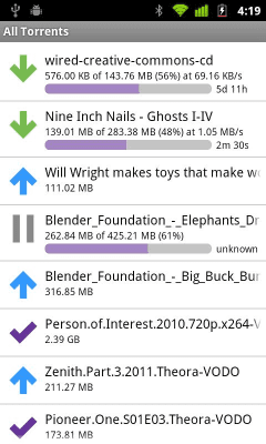 Screenshot of the application BitTorrent Remote - #2