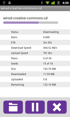 Screenshot of the application BitTorrent Remote - #3