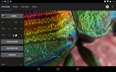 Screenshot of the application Helicon Remote - #5