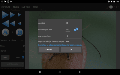 Screenshot of the application Helicon Remote - #6
