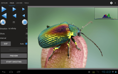 Screenshot of the application Helicon Remote - #11
