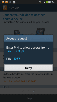 Screenshot of the application Kies Air - #3