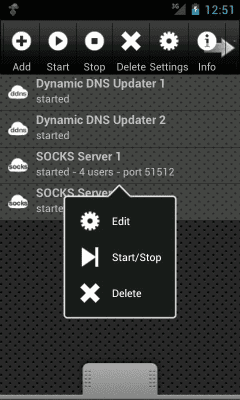 Screenshot of the application Socks Server Ultimate - #1