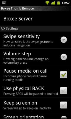 Screenshot of the application Boxee Thumb Remote - #5