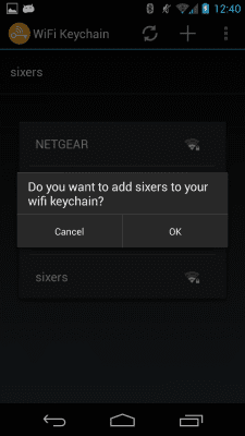 Screenshot of the application WiFi Keychain - #2