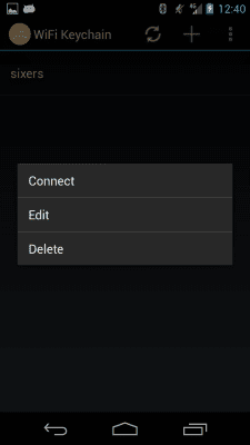 Screenshot of the application WiFi Keychain - #3