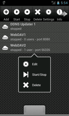 Screenshot of the application WebDAV Server Ultimate - #1