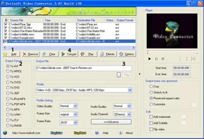 Screenshot of the application Boilsoft Video Converter - #1