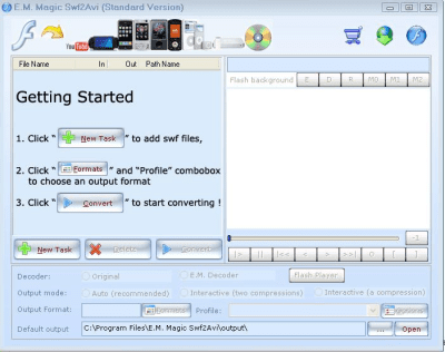 Screenshot of the application Magic Swf2Avi - #1