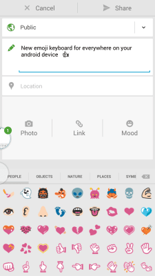 Screenshot of the application Sliding Emoji Keyboard - #2