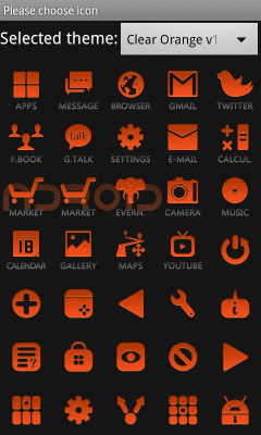 Screenshot of the application Clear Orange Theme GO Launcher - #3