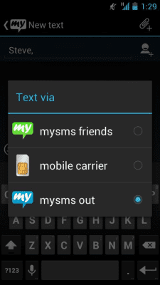 Screenshot of the application mysms - Dark Theme - #6