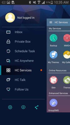 Screenshot of the application Handcent Next SMS Skin Purple - #3