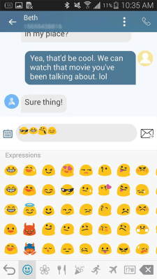 Screenshot of the application Handcent Next SMS Skin Purple - #4