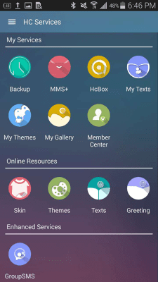 Screenshot of the application Handcent Next SMS Skin Purple - #5