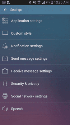 Screenshot of the application Handcent Next SMS Skin Purple - #6