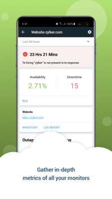Screenshot of the application Zoho Site24x7 - #5