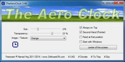 Screenshot of the application TheAeroClock - #1